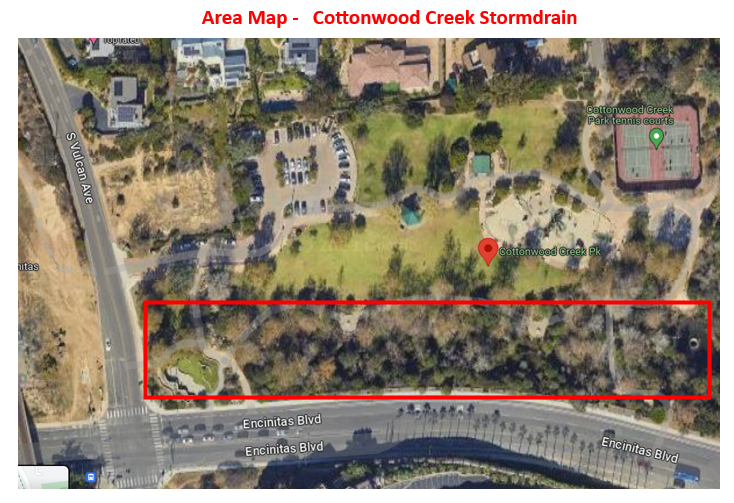 cottonwood creek stormdrain repair project area map