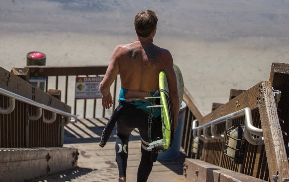 image of beach access stairs at swami's