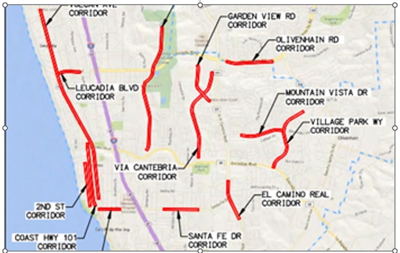 map of citywide LED streetlight conversion project locations