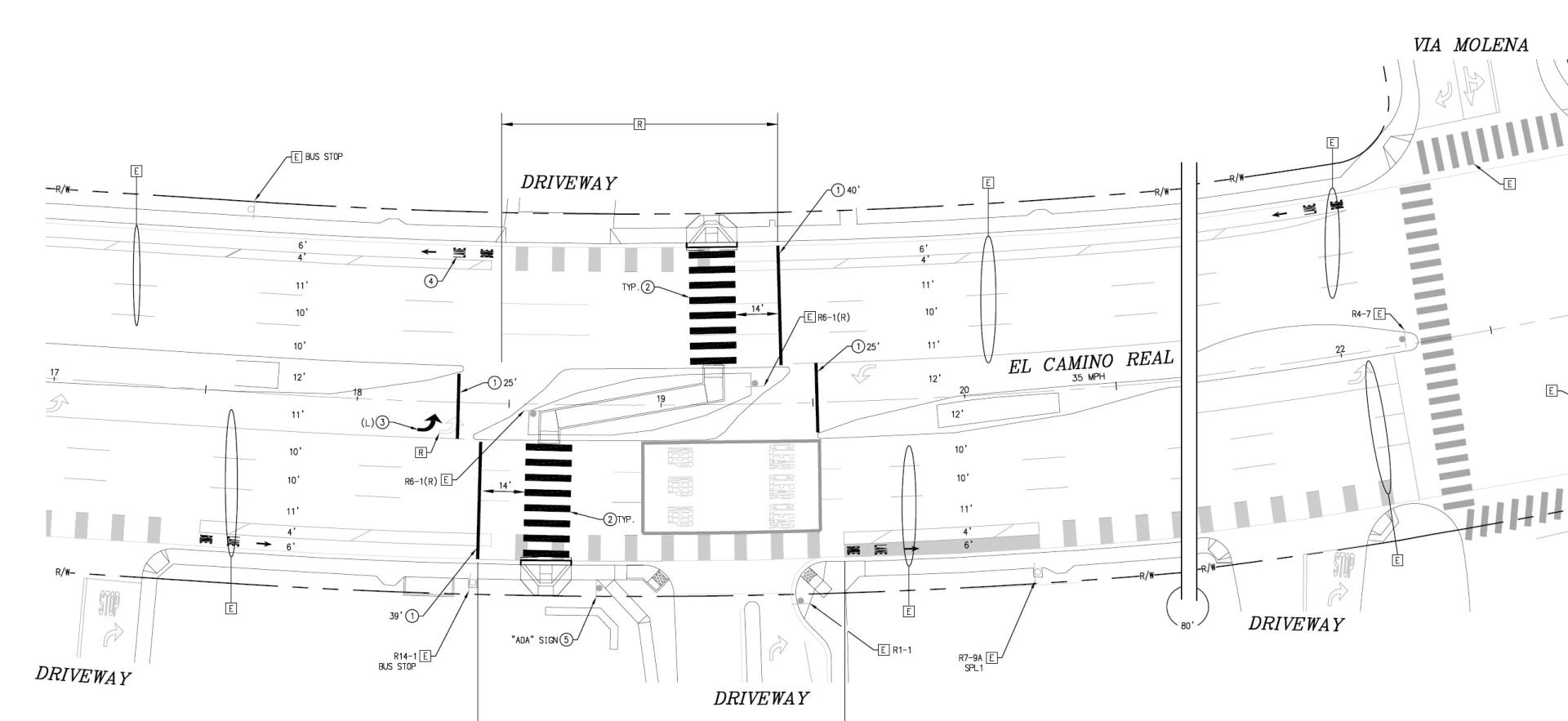 Drawing image of El Camino Real Z Crossing Design