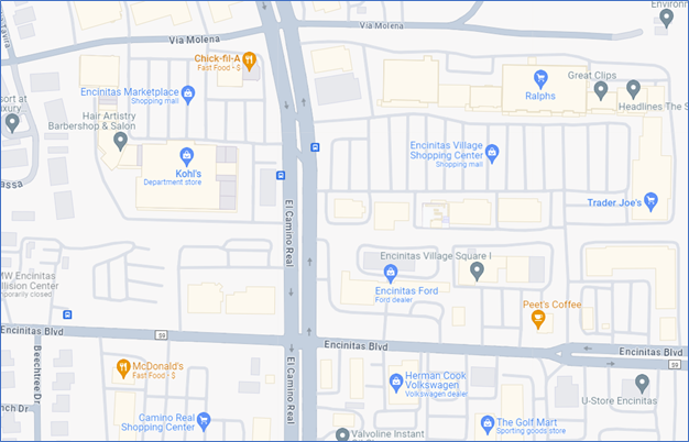 El Camino Real Pedestrian Z-crossing vicinity Map