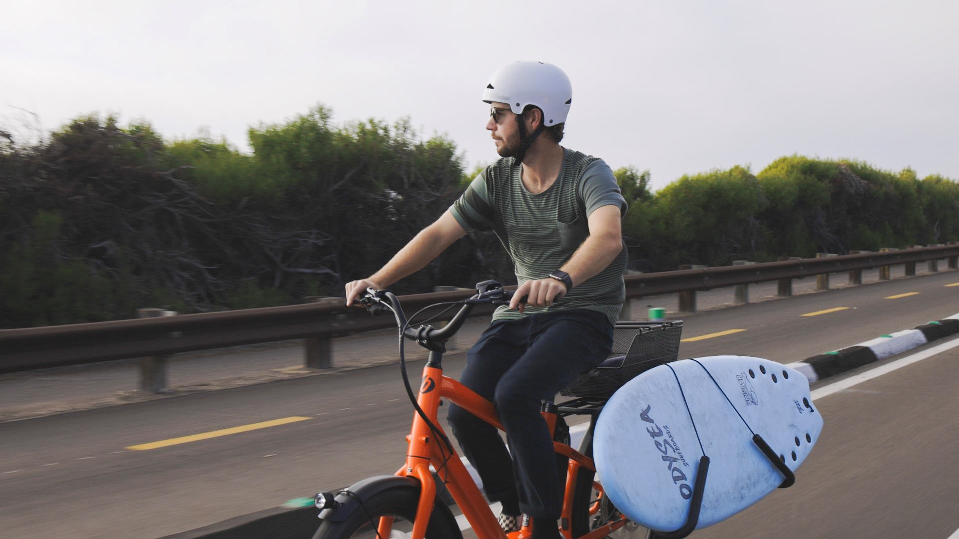 cyclist in bike lane