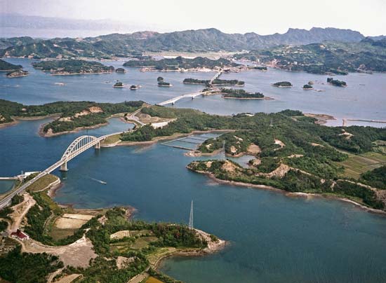 Aerial view of Amakusa, Japan