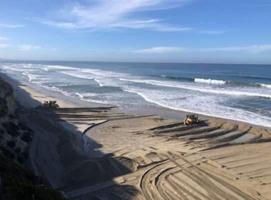 Beach being created south of D-Street beach.