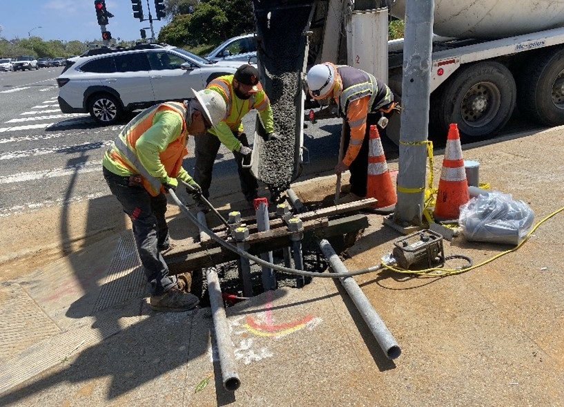 Signal Foundation at Encinitas Blvd. and Vulcan Ave.