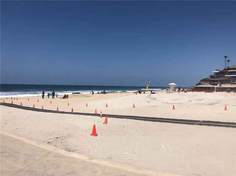 Completed beach at Moonlight State Beach