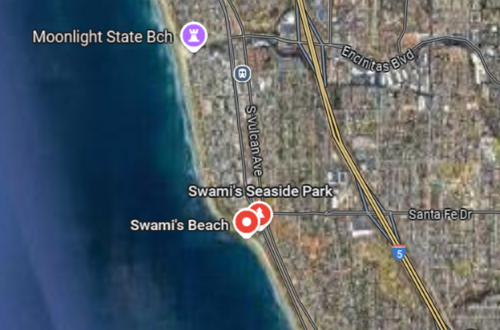 Vicninity Map showing location of Swami's Beach Stairs