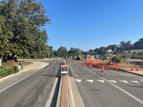 construction of new curbs on Quail Gardens Drive