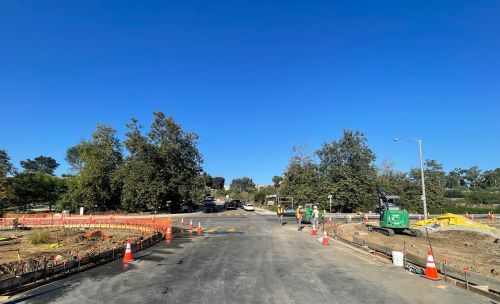 construction of new curbs on Quail Gardens Drive