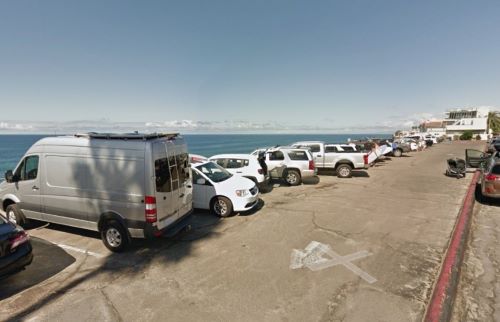 Photograph of original Beacon's Beach parking Lot before improvements